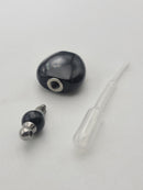 Black Obsidian Perfume / Oil Bottle Pendant Necklace Bottle Size 25x40mm