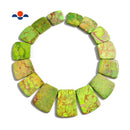 green sea sediment jasper graduated trapezoid slab slice beads