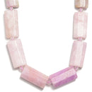 kunzite faceted flat rectangle cylinder tube beads