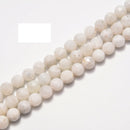 Natural White Rainbow Moonstone Faceted Round Beads 5mm 6mm 8mm 10mm 15.5" Strand