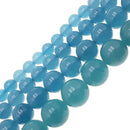 blue sponge quartz smooth round beads