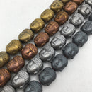 gold copper silver gray hematite matte buddha head beads 