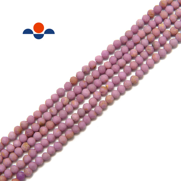 Phosphosiderite Faceted Round Beads Size 2mm 3mm 4mm 15.5" Strand