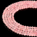 natural rose quartz faceted round beads