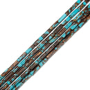 Bronzite Turquoise Cylinder Tube Beads Size 4x13mm 15.5'' Strand