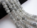 large hole cloudy quartz smooth rondelle beads