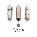Black Tourmalinated Quartz Double Terminated Points Healing Crystal Wands 4" in.