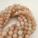 large hole pink aventurine faceted round beads