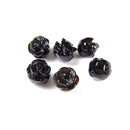 Black Onyx Carved Rose Flower Beads Size 10mm Sold 6PCS Per Bag