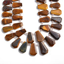 Yellow Tiger's Eye Graduated Faceted Trapezoid Beads 15x20 - 18x27mm 15.5" Strand