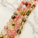 mixed cherry quartz fire quartz smooth round