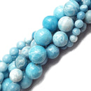 larimar quartz smooth round beads 