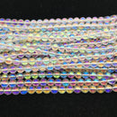 clear quartz ab coat smooth round beads