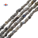 Labradorite Rough Nugget Chunks Side Drill Beads Approx 9-10mm 15.5" Strand