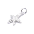 925 Sterling Silver Sea Star Pendant Charm Size 13.5x17mm 4 Pcs Per Bag