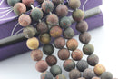 large hole red creek jasper matte round beads