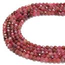 Natural Thulite Faceted Round Beads Size 2mm 3mm 4mm 6mm 15.5'' Strand