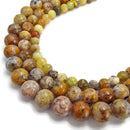 natural yellow opal smooth round beads