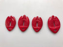 red bamboo coral hand carved double fish pendant