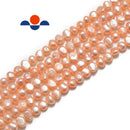 pink fresh water pearl center drill nugget beads