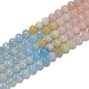 Natural Light Gradient Aquamarine Smooth Round Beads 4mm 15.5'' Strand