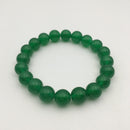green dyed jade bracelet smooth round