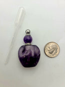 Natural Amethyst Perfume / Oil Bottle Necklace Pendant Size 25x40mm