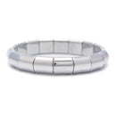 Silver Plated Hematite Double Drilled Bangle Bracelet Beads 10x12mm 7.5'' Length