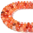 Natural Carnelian Faceted Irregular Rondelle Beads Size 6x10mm 15.5'' Strand