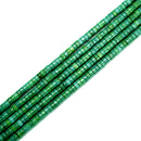 Dark Green Turquoise Heishi Discs Beads Size 2x4.5mm 3x6mm 3x8mm 15.5'' Strand