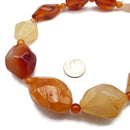 Carnelian Graduated Faceted Nugget Chunk Beads Approx 15-40mm 15.5'' Strand