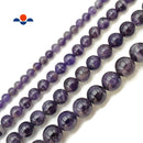 Teeth Amethyst Smooth Round Beads 4mm 6mm 8mm 10mm 12mm 15.5" Strand