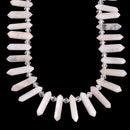Rainbow Moonstone Graduated Top Drill Faceted Points Size 6x20-6x25mm 15.5'' Str