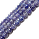 high quality purple tanzanite smooth round beads