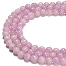 AAA High Quality Natural Kunzite Smooth Round Beads 6mm 7.5mm 10mm 15.5'' Strand