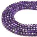 natural amethyst faceted square cube dice beads