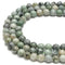 Natural Green Spotted Jade Smooth Round Beads Size 6mm 8mm 10mm 15.5" Strand