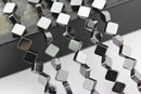 silver gold copper gray hematite flat square diamond beads