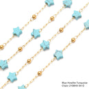 5mm Star Shape Beads Multi Gemstone Chain Sold One Meter Per Bag
