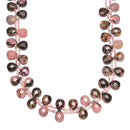 Natural Rhodonite Top Drill Faceted Flat Teardrop Size 8x10mm 15.5''Strand