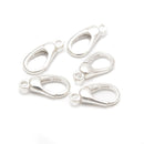 925 Sterling Silver Irregular Drop Clasp Size 7x14mm 4Pcs Per Bag