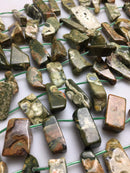 rainforest jasper rhyolite irregular Sticks Points beads