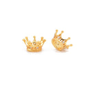 Large Hole Clear Cubic Zirconia Micro Pave Crown Charm Beads 7x11mm 5PCS/Bag