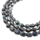 blue kyanite faceted rice nugget chunk beads