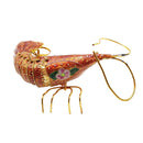 Cloisonne Christmas Tree Ornament Wiggling Tail Shrimp Decoration 4" Long