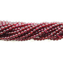 Natural Garnet Smooth Round Beads Size 3mm 3.5mm 15.5" Strand