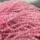 natural rose quartz faceted round beads