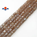 peach moonstone faceted rondelle wheel Discs beads