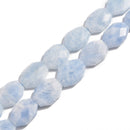 Blue Calcite Rectangle Slice Faceted Octagon Beads Approx 25x35mm 15.5" Strand