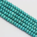 large hole blue turquoise beads smooth rondelle beads